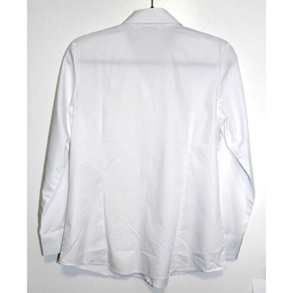 ESABEL. C white easy care button up fitted blouse woman's size M NEW, NO TAGS - Picture 2 of 5